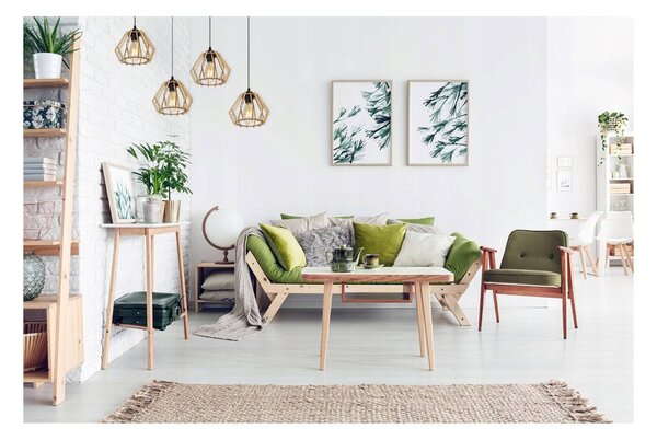 Light for home - Moderní svítidlo s dřevěnými stínidly v skandinávském stylu TIMBER 91444, 4x60W, E27, Černá