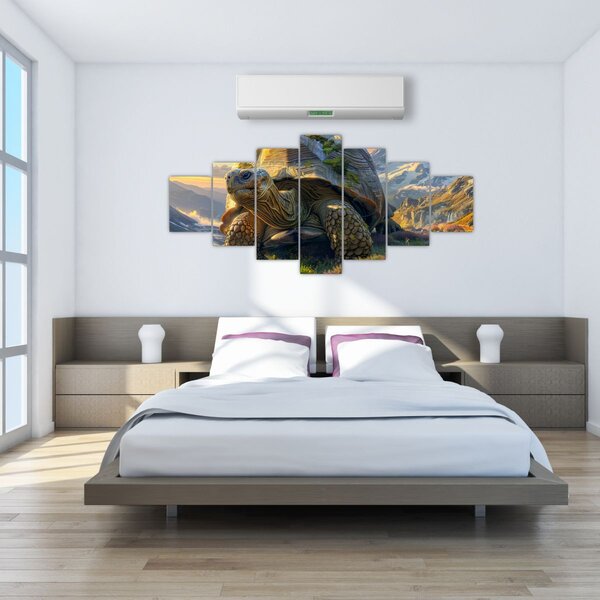 Obraz - Želva a horská krajina (210x100 cm)
