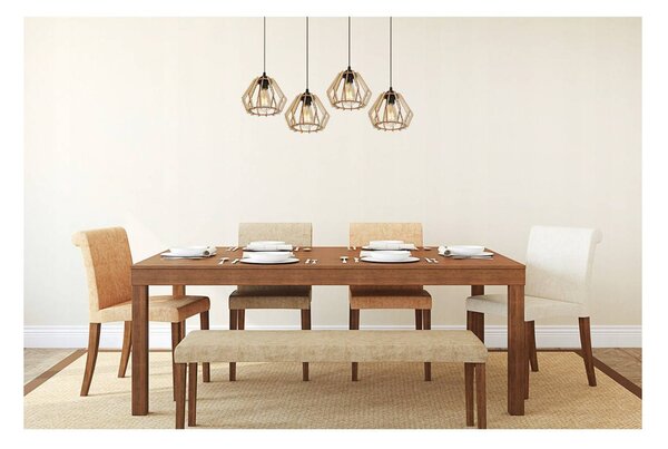 Light for home - Moderní svítidlo s dřevěnými stínidly v skandinávském stylu TIMBER 91444, 4x60W, E27, Černá
