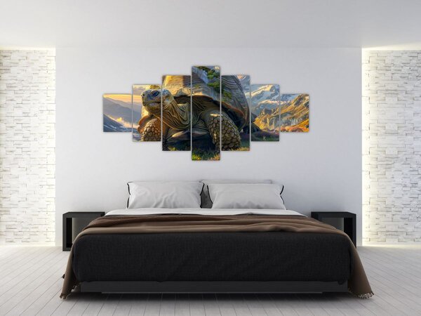 Obraz - Želva a horská krajina (210x100 cm)