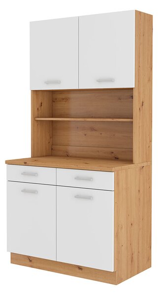 Skříň 1.0 m Maria Artisan / Bílý, pracovní deska Artisan Storaz-Lempert