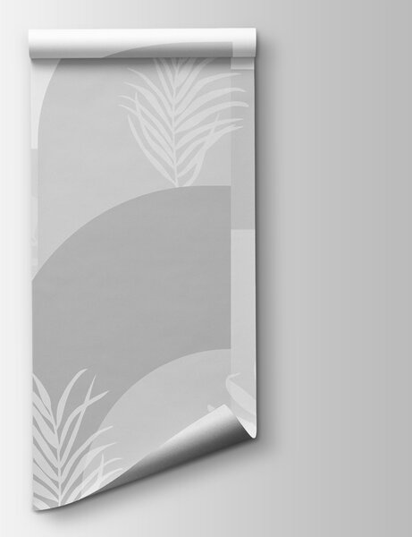 Fototapeta Šedobílé pozadí s bílými listy, Moderní fototapety, Populární fototapety, w02101v2 - Tapeko.co.cz