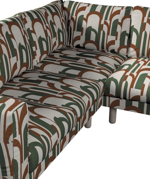 Potah na pohovku IKEA Norsborg rohová 4-místná barva zelená látka pletený vzor, vzorované