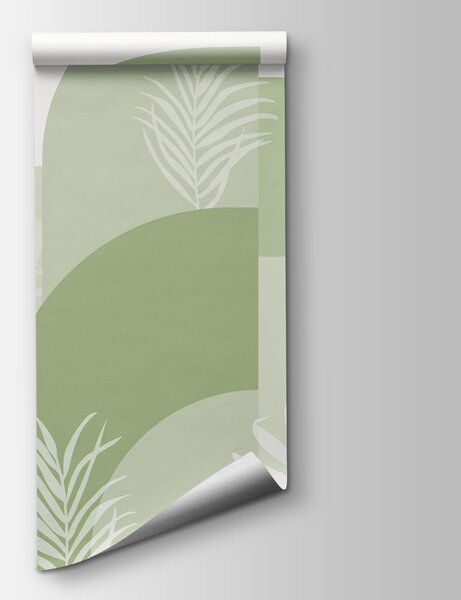 Fototapeta Zelené a bílé pozadí s bílými listy, Přírodní fototapety, Populární fototapety, w02101v1 - Tapeko.co.cz