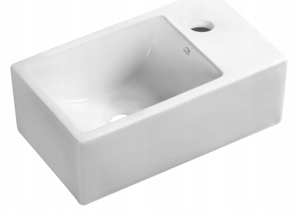 Nástěnné umyvadlo obdélníkové Laveo Kvadrato 21 cm bílé
