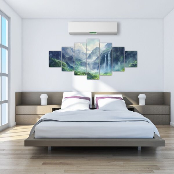 Obraz - Údolí vodopádů (210x100 cm)