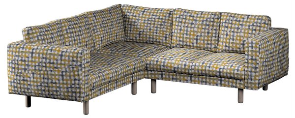 Potah na pohovku IKEA Norsborg rohová 4-místná barva modrá látka pletený vzor, vzorované