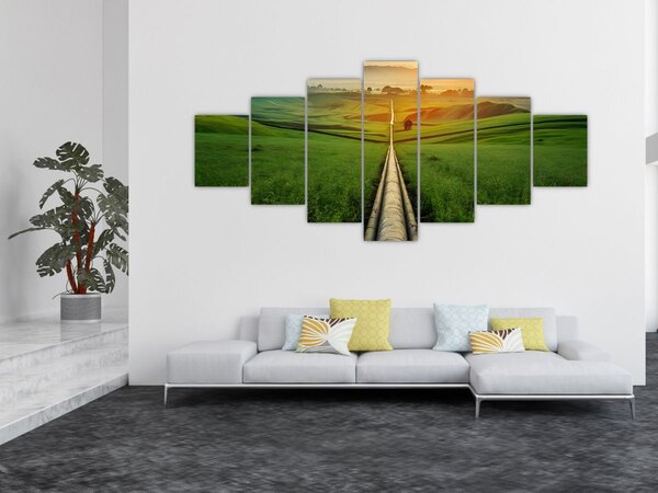 Obraz - Východ slunce nad údolím (210x100 cm)