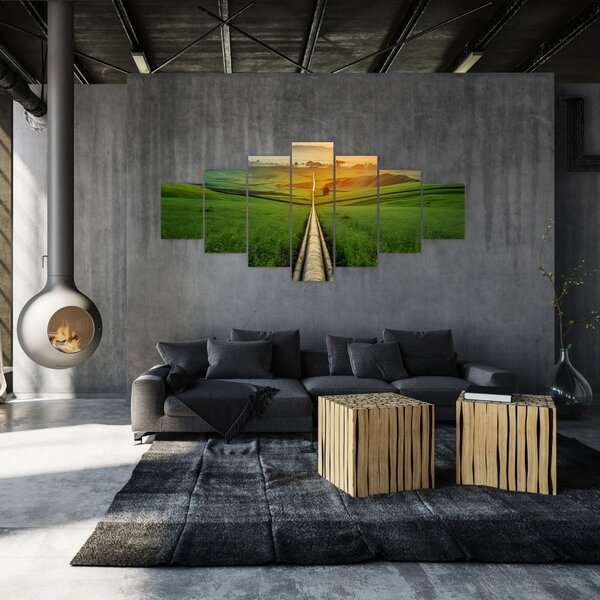 Obraz - Východ slunce nad údolím (210x100 cm)