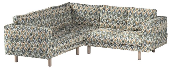 Potah na pohovku IKEA Norsborg rohová 4-místná barva modrá látka pletený vzor, vzorované