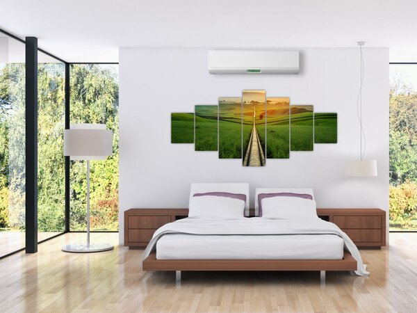 Obraz - Východ slunce nad údolím (210x100 cm)