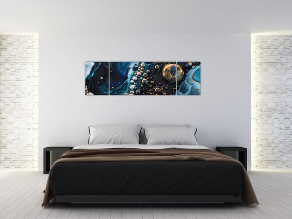 Obraz - Inkoustové kapky (170x50 cm)