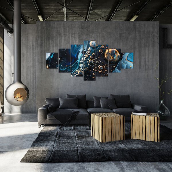 Obraz - Inkoustové kapky (210x100 cm)