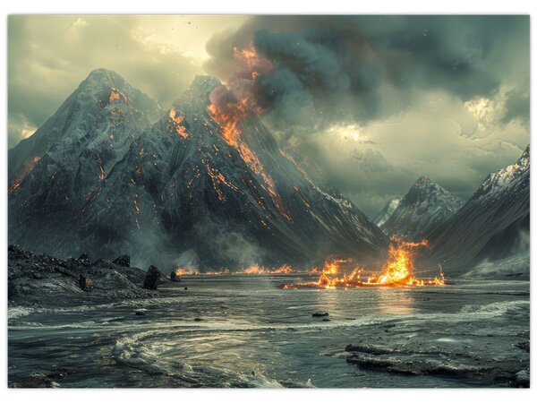 Obraz - Erupce sopky (70x50 cm)