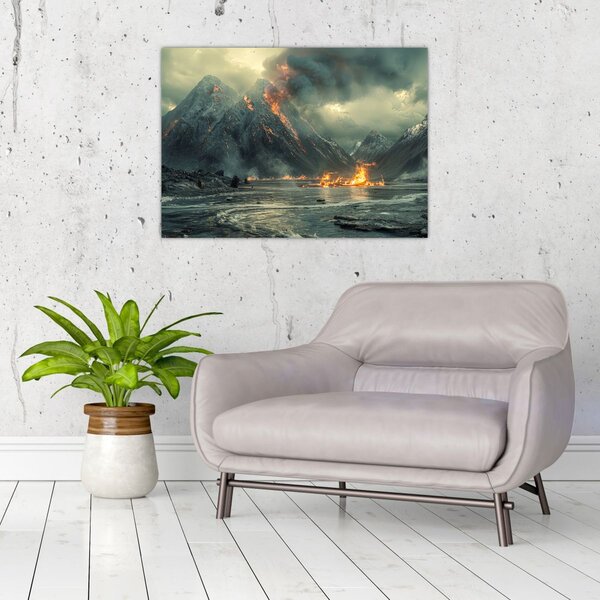 Obraz - Erupce sopky (70x50 cm)