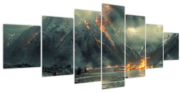 Obraz - Erupce sopky (210x100 cm)