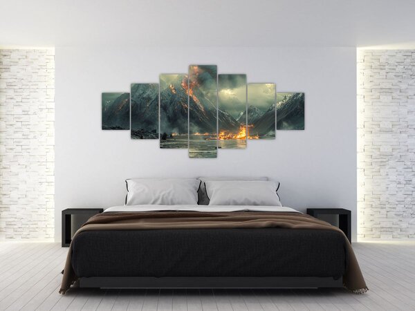 Obraz - Erupce sopky (210x100 cm)