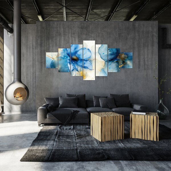Obraz - Květinová, inkoustová malba (210x100 cm)
