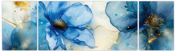 Obraz - Květinová, inkoustová malba (170x50 cm)