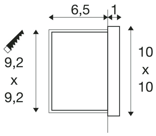 BIG WHITE SLV CONCRETO EL nástěnné zápustné svítidlo šedé, 3,2 W, 15 lm, 3000 K 1006407