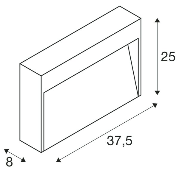 BIG WHITE SLV CONCRETO L WL nástěnné přisazené svítidlo, šedé, 12 W, 570 lm, 3000 K CRI80 1006405