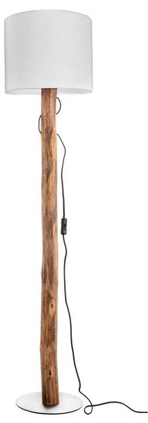 Stojací lampa NORIN bílá/světlé dřevo