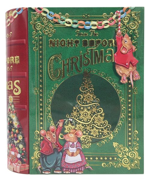 Dům Vánoc Plechová dóza Velká kniha "Noc před Vánocemi"