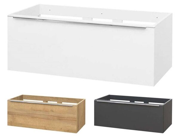 Mereo, Mailo, koupelnová skříňka 101 cm, bílá, dub, antracit, CN527S