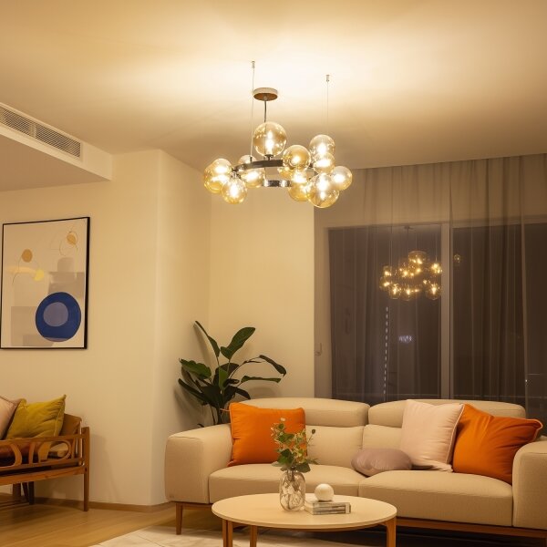 Brilagi - LED Lustr na lanku MILLA 15xG9/3W/230V černý chrom/zlatá