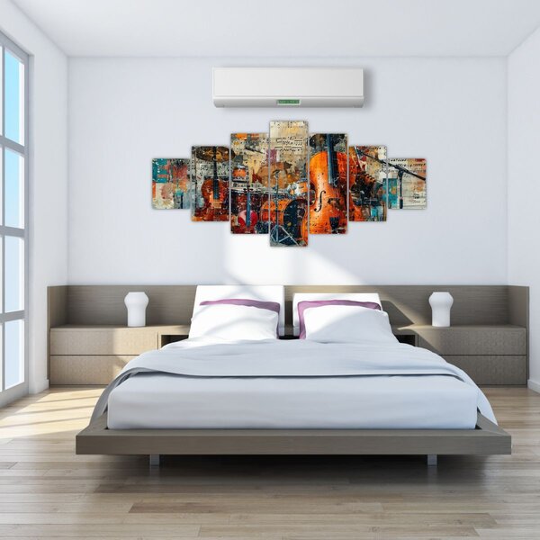 Obraz - Hudební nástroje (210x100 cm)