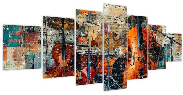 Obraz - Hudební nástroje (210x100 cm)