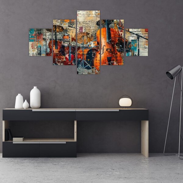 Obraz - Hudební nástroje (125x70 cm)