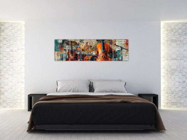 Obraz - Hudební nástroje (170x50 cm)