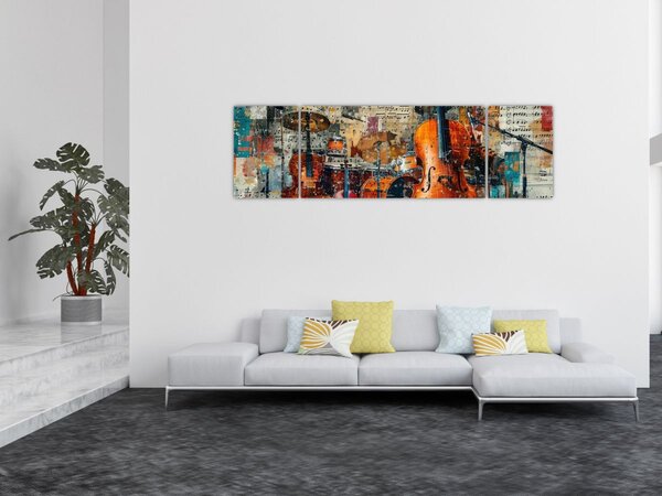 Obraz - Hudební nástroje (170x50 cm)