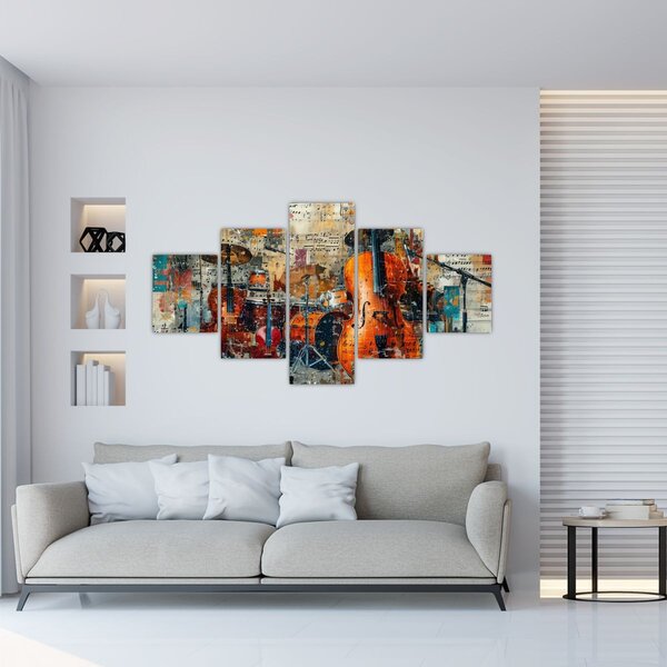 Obraz - Hudební nástroje (125x70 cm)