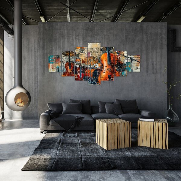Obraz - Hudební nástroje (210x100 cm)