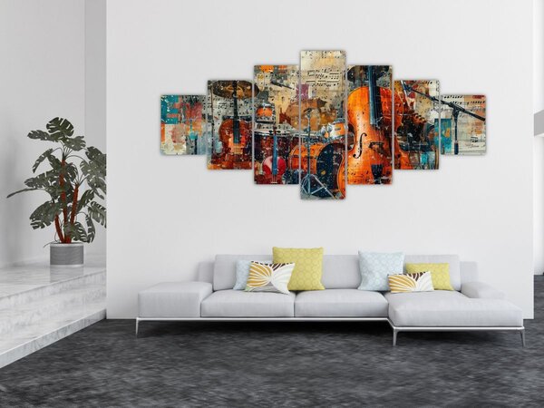 Obraz - Hudební nástroje (210x100 cm)