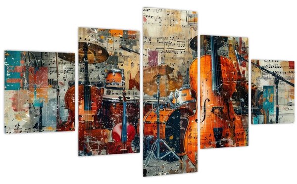 Obraz - Hudební nástroje (125x70 cm)