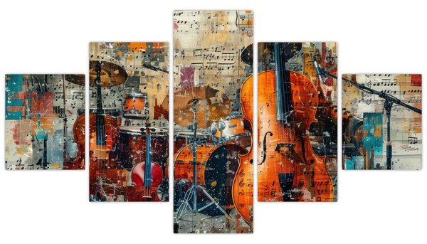 Obraz - Hudební nástroje (125x70 cm)