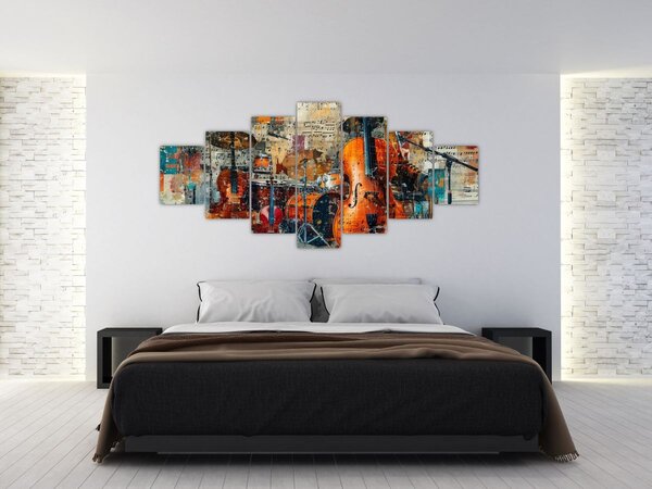 Obraz - Hudební nástroje (210x100 cm)
