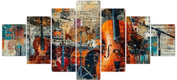 Obraz - Hudební nástroje (210x100 cm)