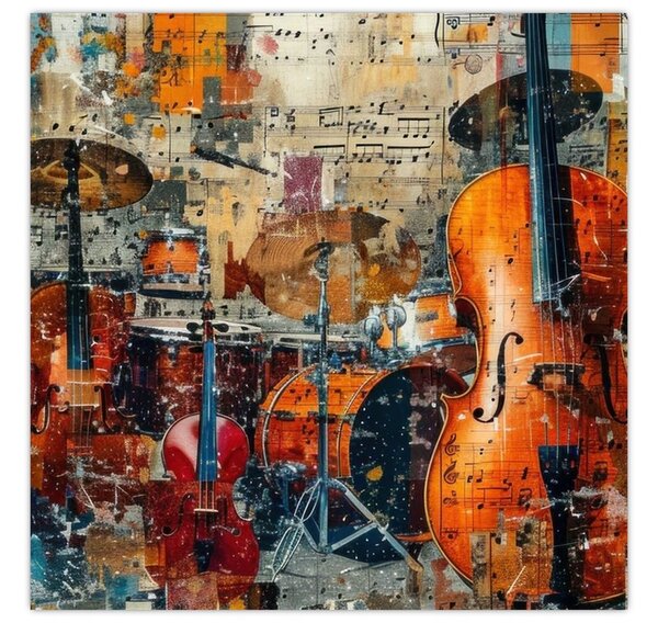 Obraz - Hudební nástroje (30x30 cm)