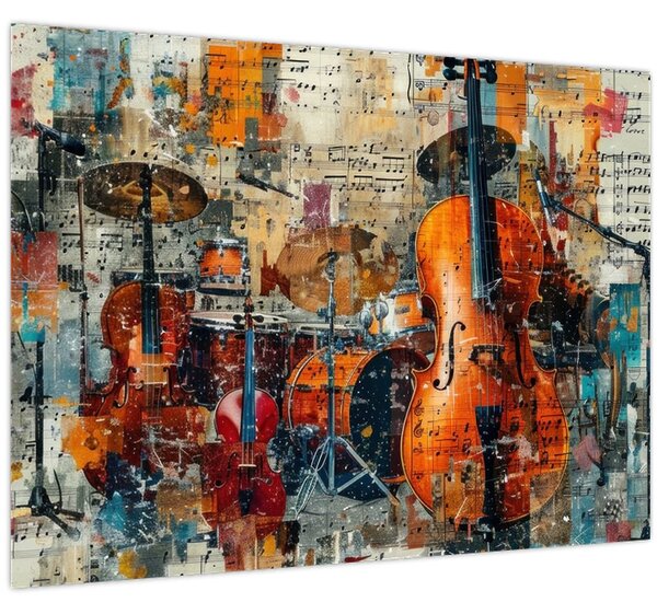 Obraz - Hudební nástroje (70x50 cm)