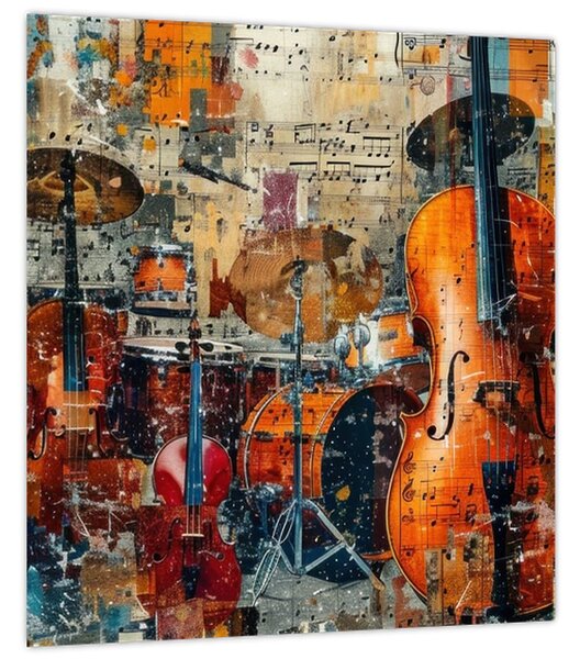 Obraz - Hudební nástroje (30x30 cm)