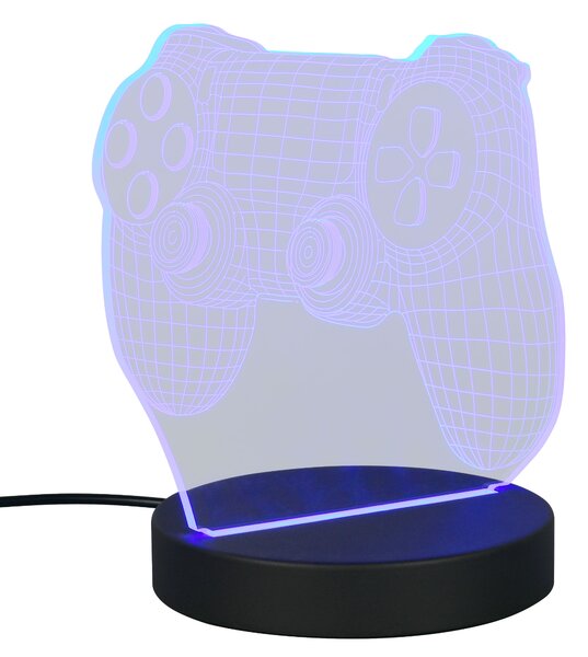 Stolní LED RGB lampa JOY černá/průhledná