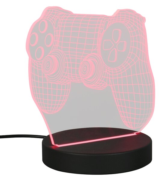 Stolní LED RGB lampa JOY černá/průhledná
