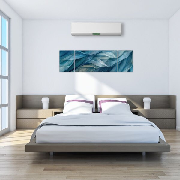 Obraz - Modrobílé vlnky (170x50 cm)