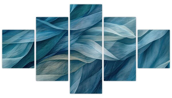 Obraz - Modrobílé vlnky (125x70 cm)