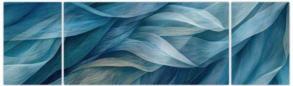 Obraz - Modrobílé vlnky (170x50 cm)