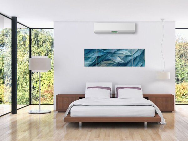 Obraz - Modrobílé vlnky (170x50 cm)